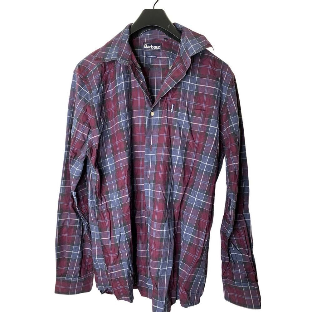 Barbour Connel shirt plaid button down tailored fit men's size large